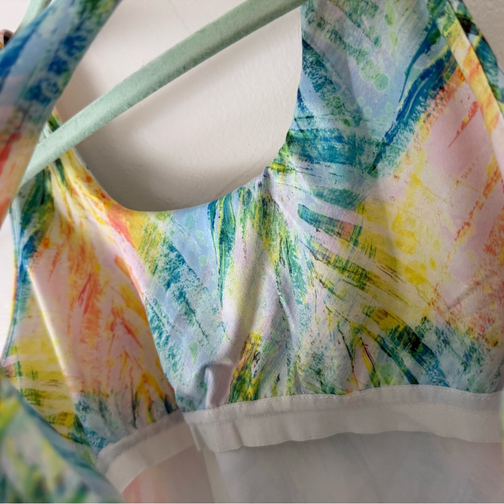 2 Piece Athletic Tennis Skort & Top Set Womens L/XL Rainbow Workout Wear EUC - Picture 13 of 14